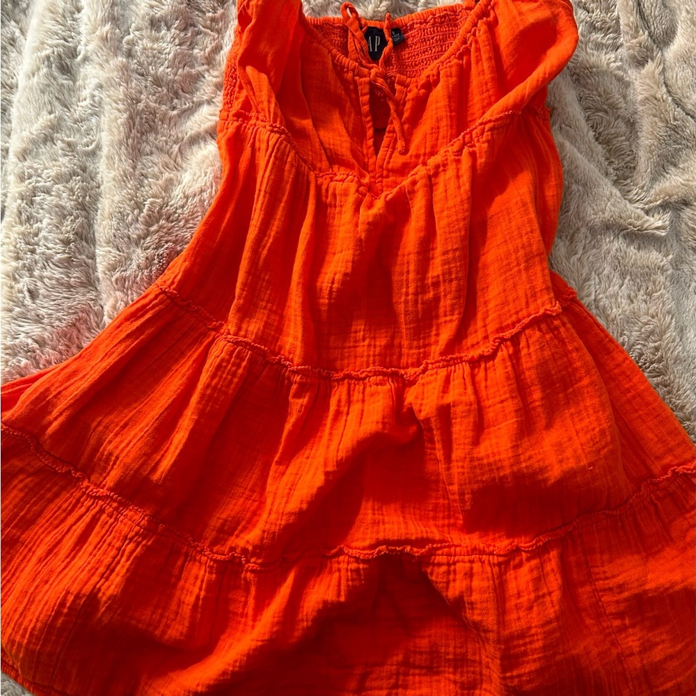 Orange Sleeveless Kids Dress